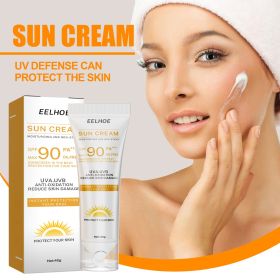High UV Defense Facial Body Sun Cream Non-Greasy Oil-Free Lightweight Daily Skin Protection Lotion SPF90 PA+++ Moisturizing Outdoor Beach Travel Skin