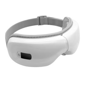 Eye Protection Device Eye Vibration Massager Hot Compress Air Pressure Acupoint Massage To Relieve Eye Fatigue Protect Vision (Color: Grey Leather)