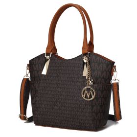 MKF Collection Devorah Signature Printed Vegan Leather Women's Tote Bag by Mia K (Color: Brown)
